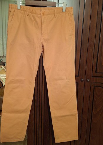 Hardal renkli  Kumaş Kadın Pantolon - Görsel 4