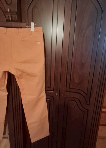 Hardal renkli  Kumaş Kadın Pantolon - Görsel 3