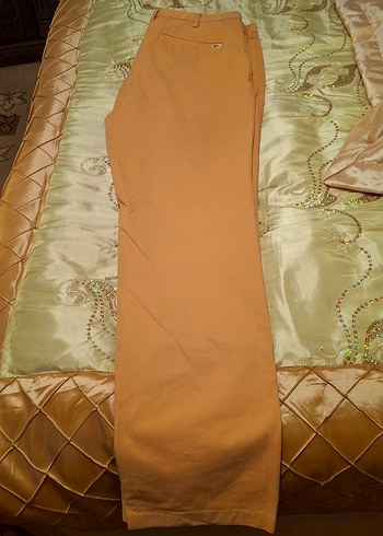 Hardal renkli  Kumaş Kadın Pantolon - Görsel 2