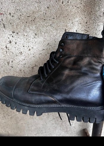 DİVARESE Siyah Erkek Deri Bot - Görsel 2