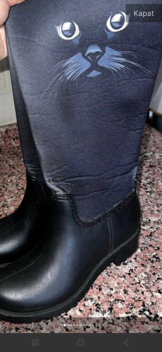 Siyah Dizüstü Kürklü Topuklu Kadın Çizme - Görsel 2