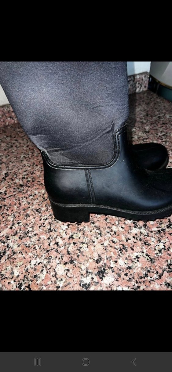 Siyah Dizüstü Kürklü Topuklu Kadın Çizme - Görsel 4