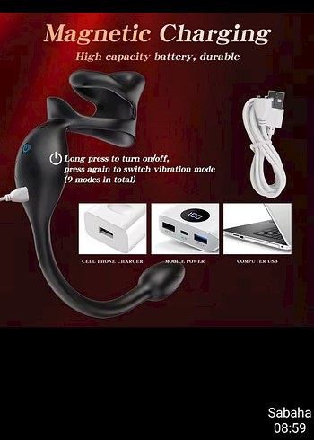 Uzaktan kumandalı Penis Halkası Prostat Masaj Aleti Siyah - Görsel 4