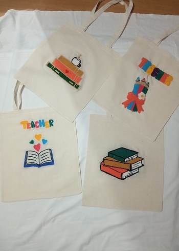 Çok Renkli Baskılı Kadın Bez Çanta - Görsel 11