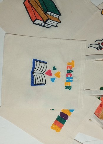 Çok Renkli Baskılı Kadın Bez Çanta - Görsel 3