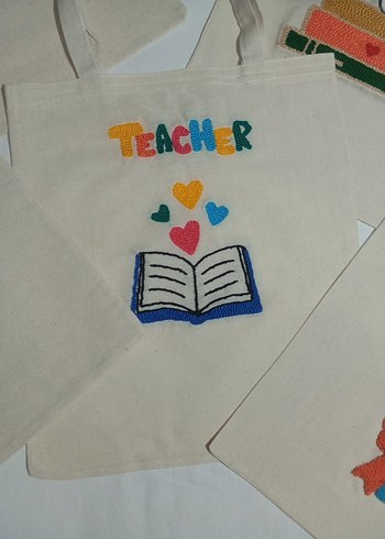 Çok Renkli Baskılı Kadın Bez Çanta - Görsel 7