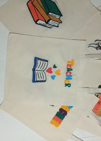 Çok Renkli Baskılı Kadın Bez Çanta - Görsel 2