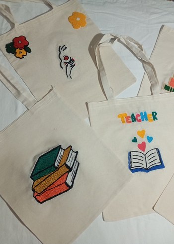 Çok Renkli Baskılı Kadın Bez Çanta - Görsel 6