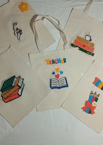 Çok Renkli Baskılı Kadın Bez Çanta - Görsel 4