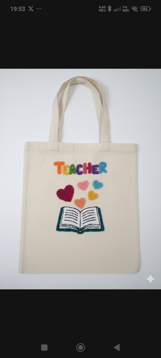 öğretmenler günü hediyesi bez çanta - Görsel 2
