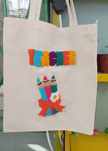 öğretmenler günü Nakışlı Bohem Kadın Çanta - Görsel 14