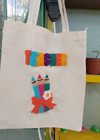 öğretmenler günü Nakışlı Bohem Kadın Çanta - Görsel 13