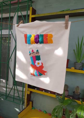 öğretmenler günü Nakışlı Bohem Kadın Çanta - Görsel 9