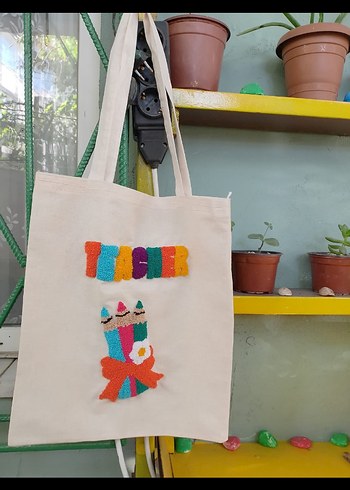 öğretmenler günü Nakışlı Bohem Kadın Çanta - Görsel 2