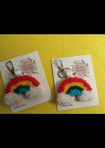 Renkli Püsküllü Bohem Anahtarlık - Görsel 2