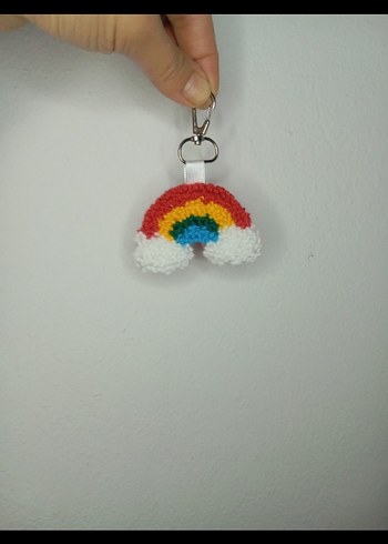 Renkli Püsküllü Bohem Anahtarlık - Görsel 5