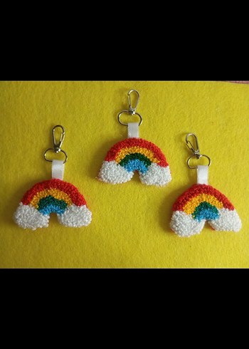 Renkli Püsküllü Bohem Anahtarlık - Görsel 4