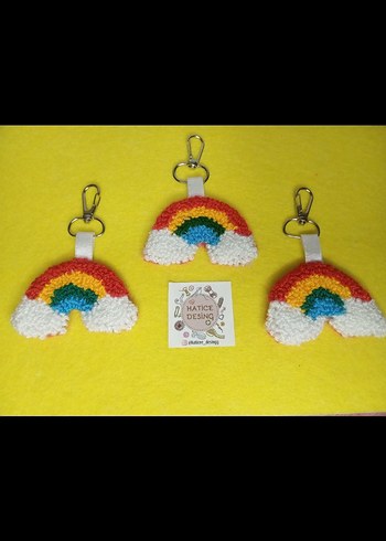 Renkli Püsküllü Bohem Anahtarlık - Görsel 3