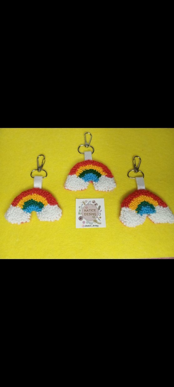 Renkli Püsküllü Bohem Anahtarlık - Görsel 3