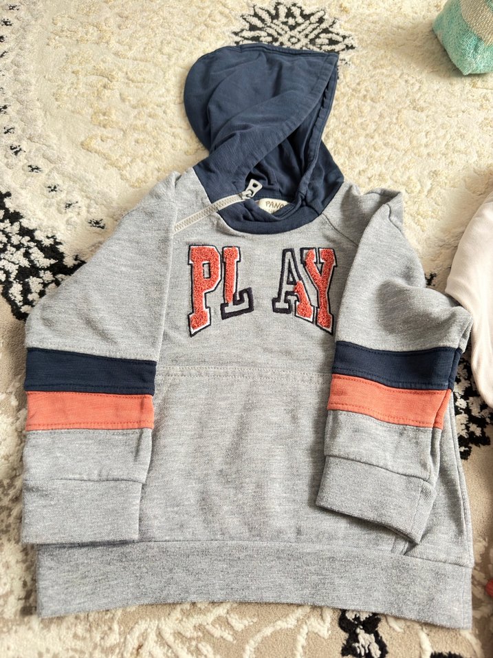 Kapüşonlu ve Kürklü Gri Bebek Takımı ve sweat - Görsel 3