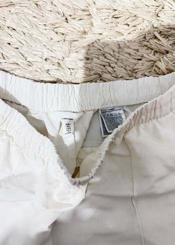 Beyaz Rahat Kesim Keten Kadın Pantolon - Görsel 3