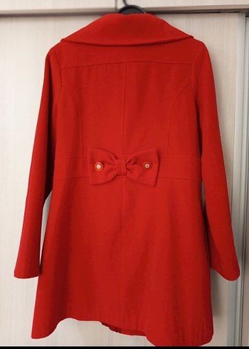 Kırmızı Kadın Kaban Fiyonk Detaylı - Görsel 5