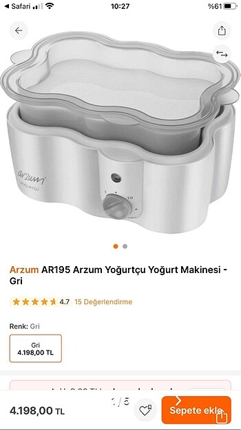 Arzum Arzum Yoğurtçu Yoğurt makinesi