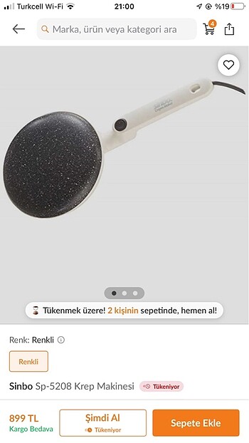 Sinbo krep makinesi