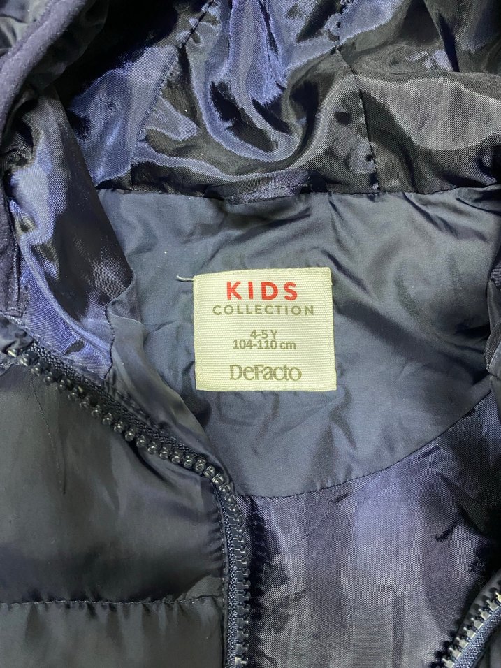 DeFacto çocuk mont Erkek Çocuk Kapüşonlu Gri Fermuarlı Mont - Görsel 3