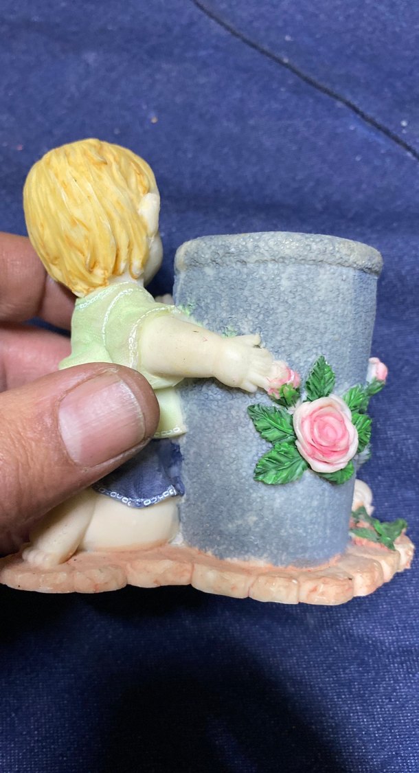 Mavi Pastel Renkli Çiçekli Biblo - Görsel 3