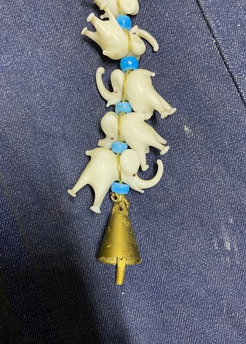 Boncuklu Turkuaz Bohem Fil Figürlü Kadın Charm - Görsel 3