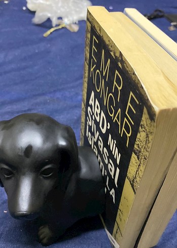 Siyah Dachshund Köpek Figür Kitap Desteği - Görsel 6