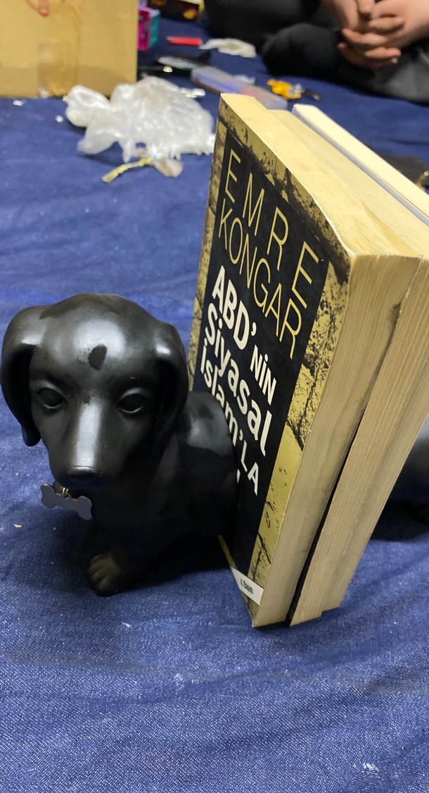 Siyah Dachshund Köpek Figür Kitap Desteği - Görsel 2