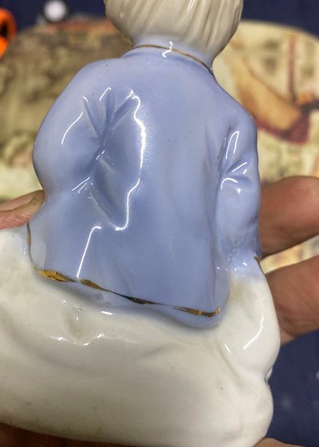 Mavi Pastel Renkli Çocuk ve Köpek Biblo - Görsel 3