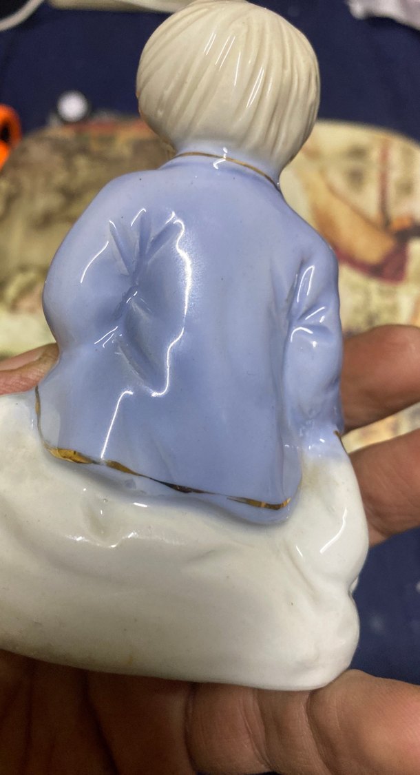 Mavi Pastel Renkli Çocuk ve Köpek Biblo - Görsel 3