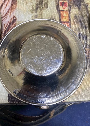 6li 2 adet gümüş kaplama çay tabagi  - Görsel 3