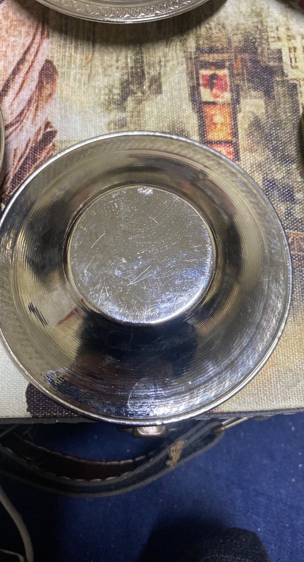 6li 2 adet gümüş kaplama çay tabagi  - Görsel 3