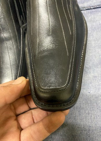 42 Numara Siyah Analin Deri Klasik Kundura - Görsel 3