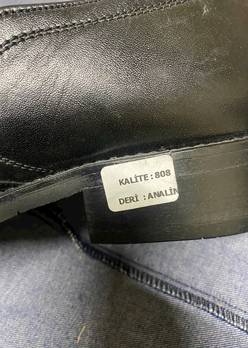42 Numara Siyah Analin Deri Klasik Kundura - Görsel 4