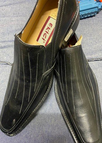 42 Numara Siyah Analin Deri Klasik Kundura - Görsel 5