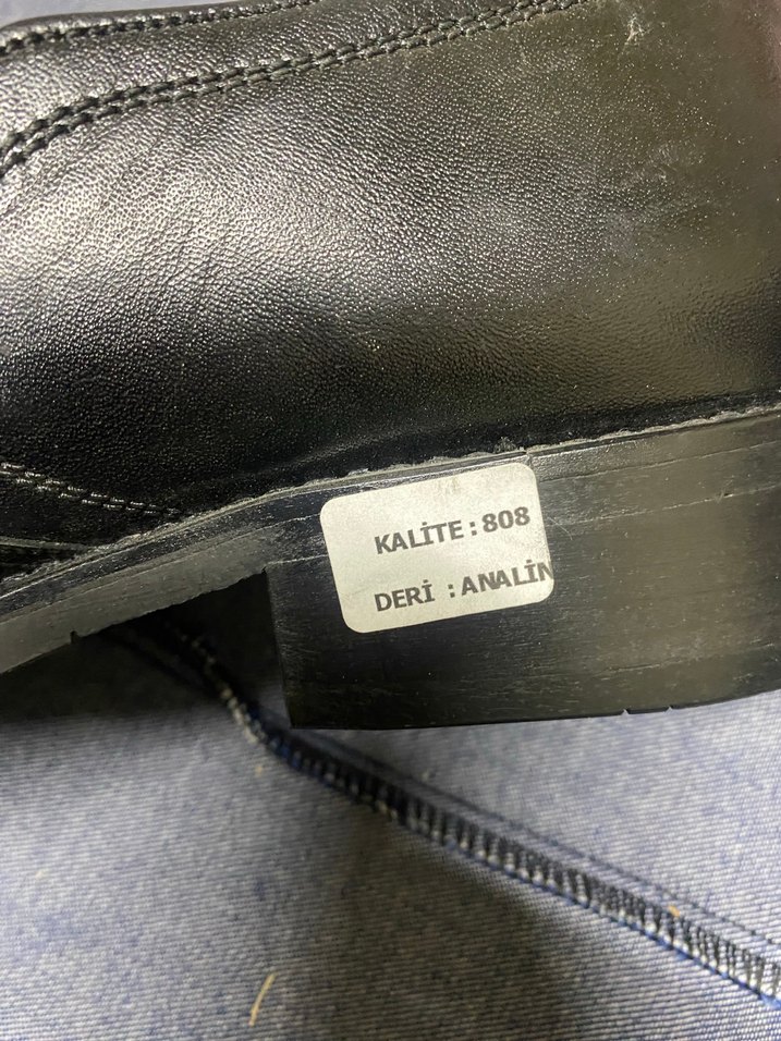 42 Numara Siyah Analin Deri Klasik Kundura - Görsel 4