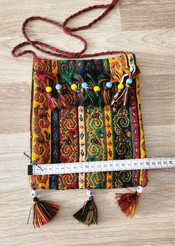 Renkli Nakışlı Püsküllü Bohem Kadın Çanta - Görsel 5