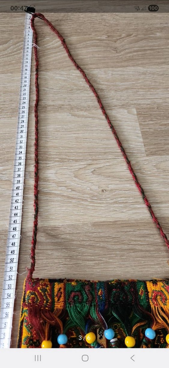 Renkli Nakışlı Püsküllü Bohem Kadın Çanta - Görsel 3