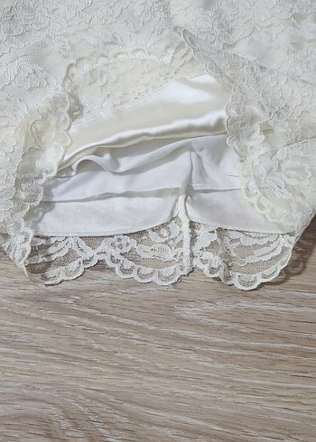 Dantel Detaylı Beyaz Elbise - Görsel 6