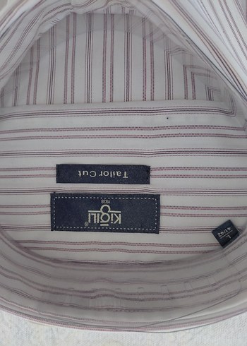 Düğmeli Gri Çizgili Erkek Gömlek - Görsel 4