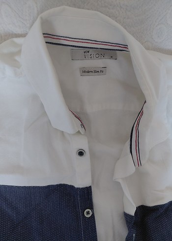 Düğmeli Beyaz Keten Hamile Gömleği - Görsel 3