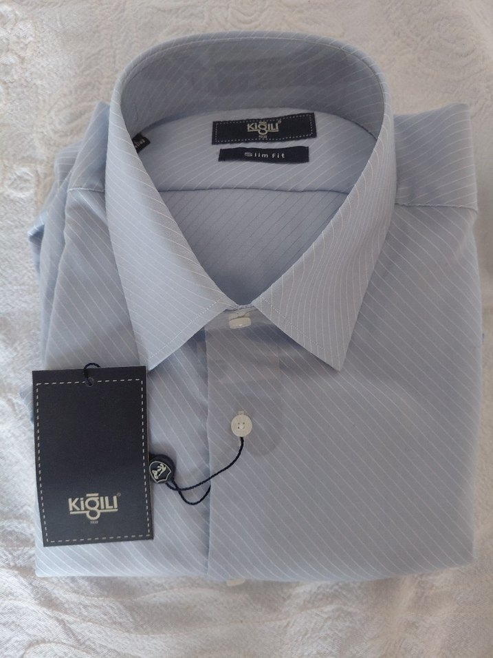 Gri Kısa Kollu Regular Fit İş Gömleği - Görsel 4