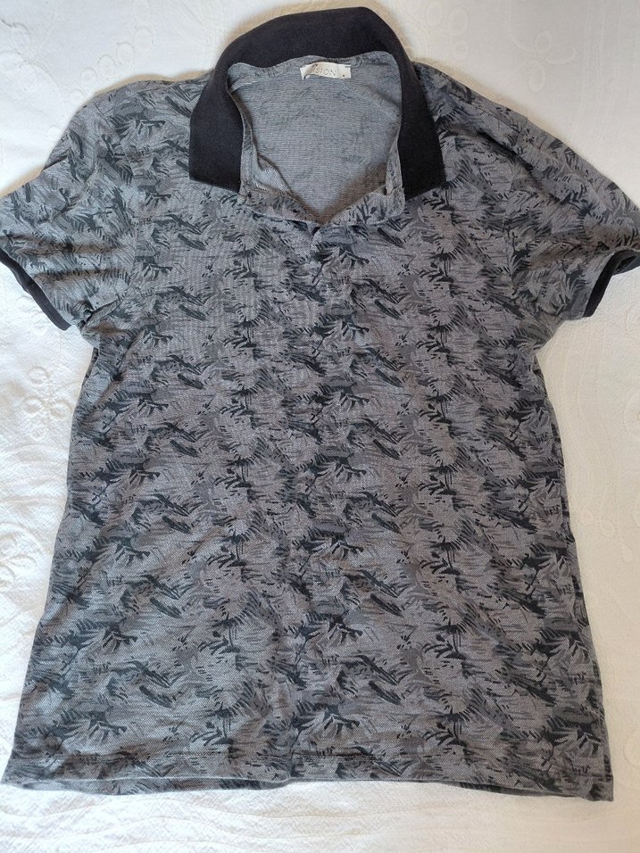 Gri Desenli Erkek Polo Tişört - Görsel 5