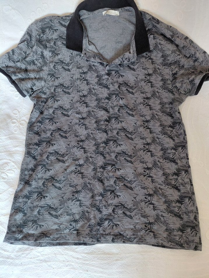 Gri Desenli Erkek Polo Tişört - Görsel 3
