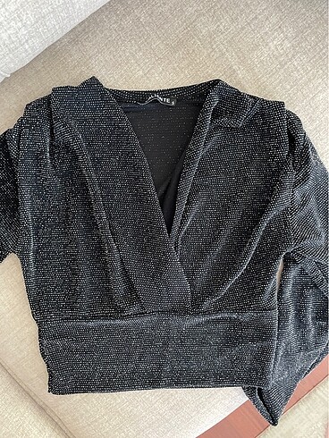 kadın uzun kollu bluz parıltılı - Görsel 3